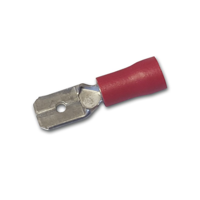 Red 4.8mm Male Push-on Terminals Pk100