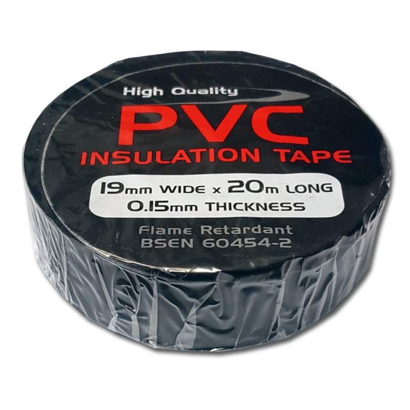 PVC Tape19mm x 20m RollBlack Pk50