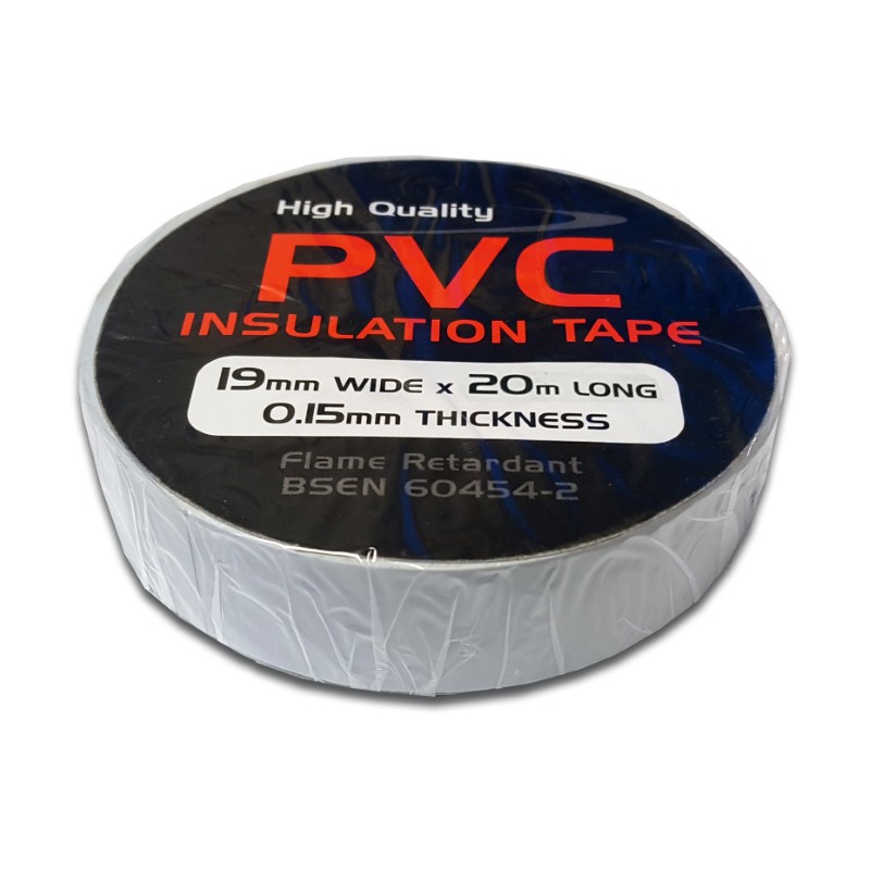 PVC Tape : 19mmx20m Roll - WHITE Pk10