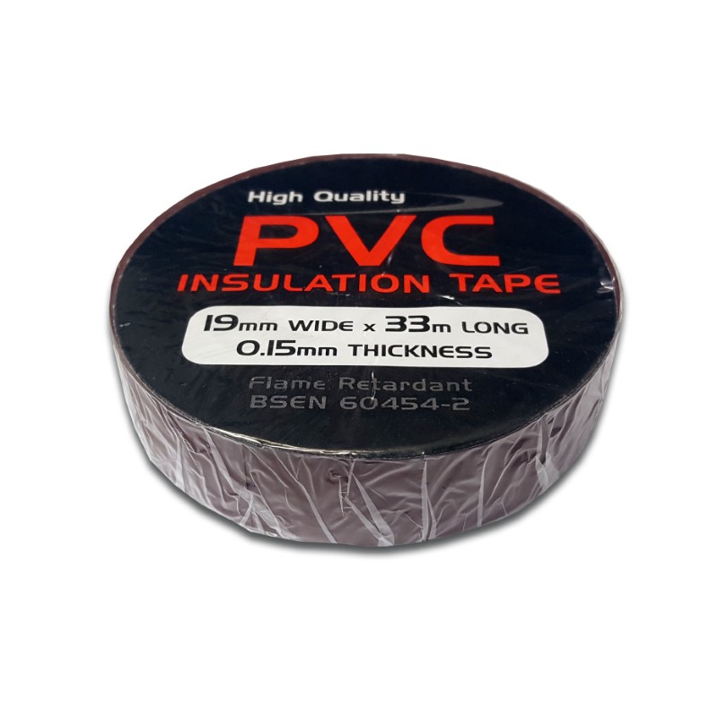 PVC Tape : 19mmx33m Roll - BROWN Pk10