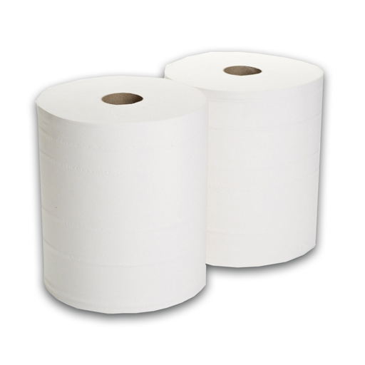 White Paper Rolls 2 Ply  270mm x 300M  Pk2 900 sheets / Roll - 1800 sheets / Pack