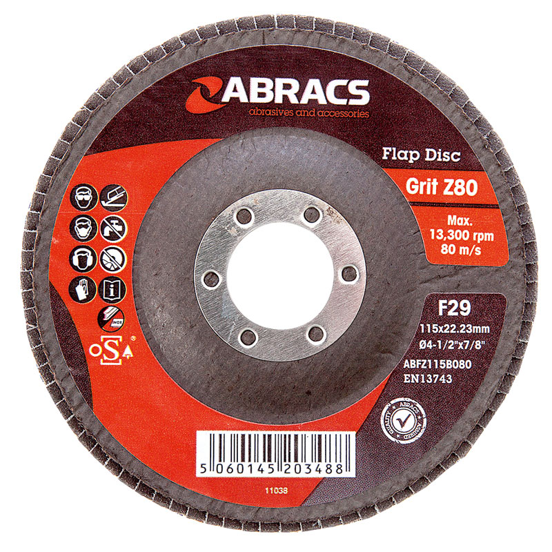 100mm x P80 Zirconium Flap Discs x4