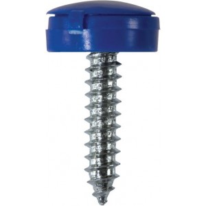 Blue Flip Top Number Plate Fixings Pk100Includes Self Tappers