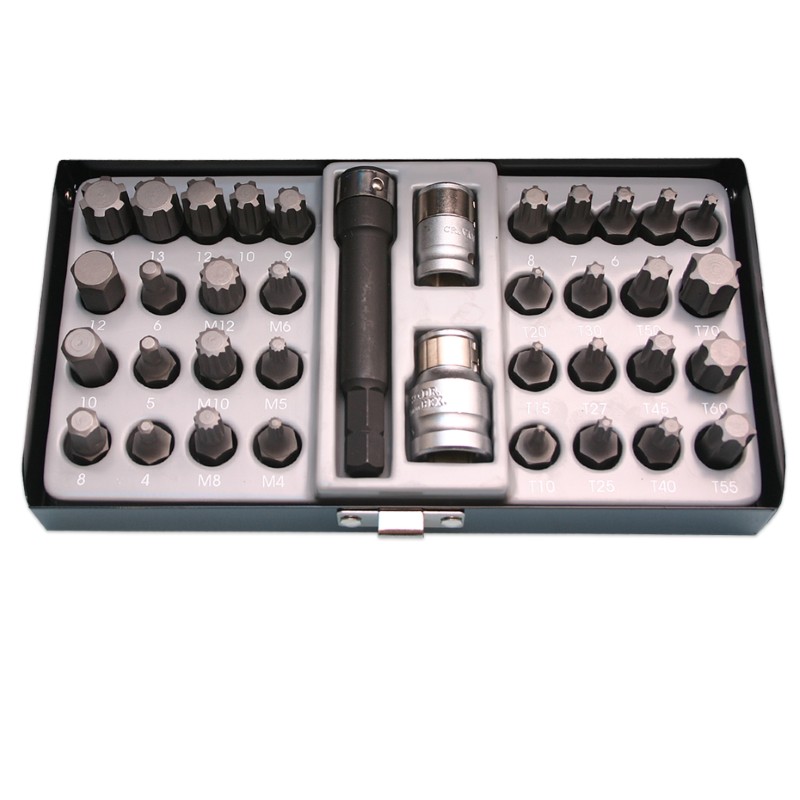 37 Pce STAR / HEX / SPLINE / RIBE Professional Bits Set
