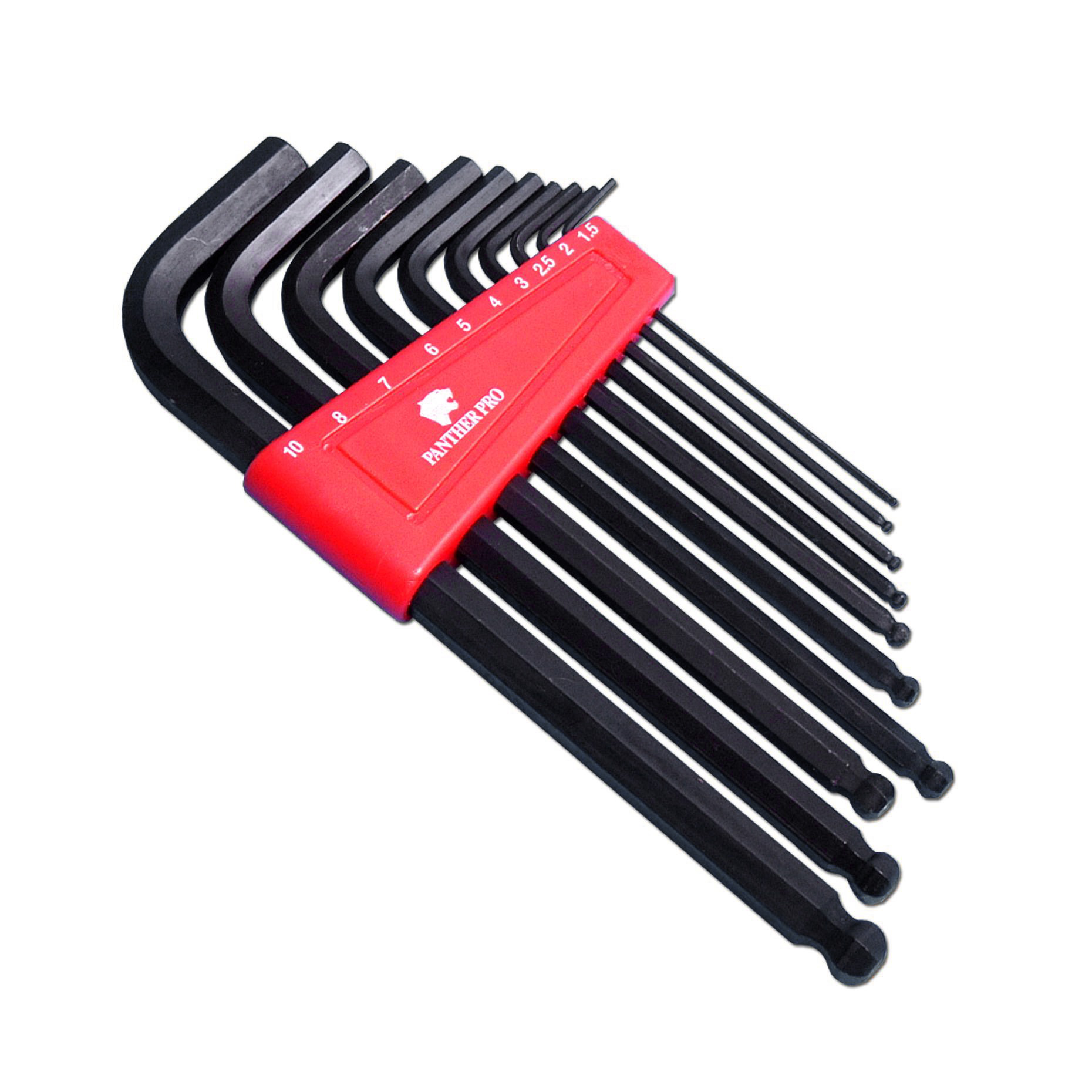 10pce Metric Ball End Hex KeysSizes: 1.5 2 2.5 3 4 5 6 7 8 & 10m