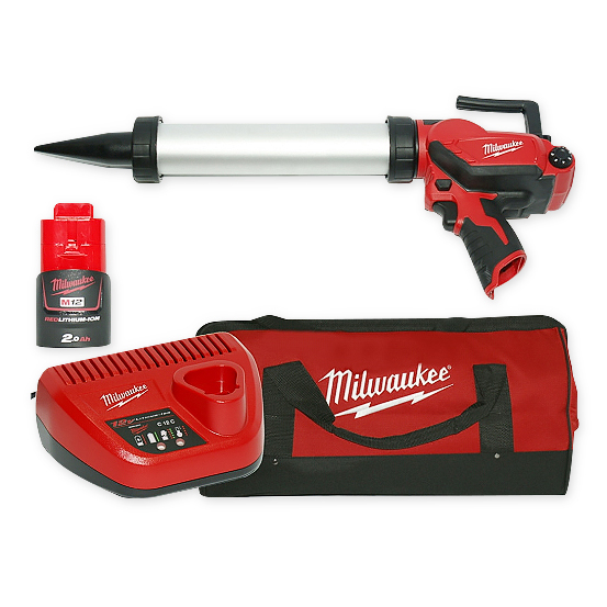 Milwaukee 400ml Barrel Gun Li-Ion 12VGun Charger 1x 12V Battery 2.0Ah