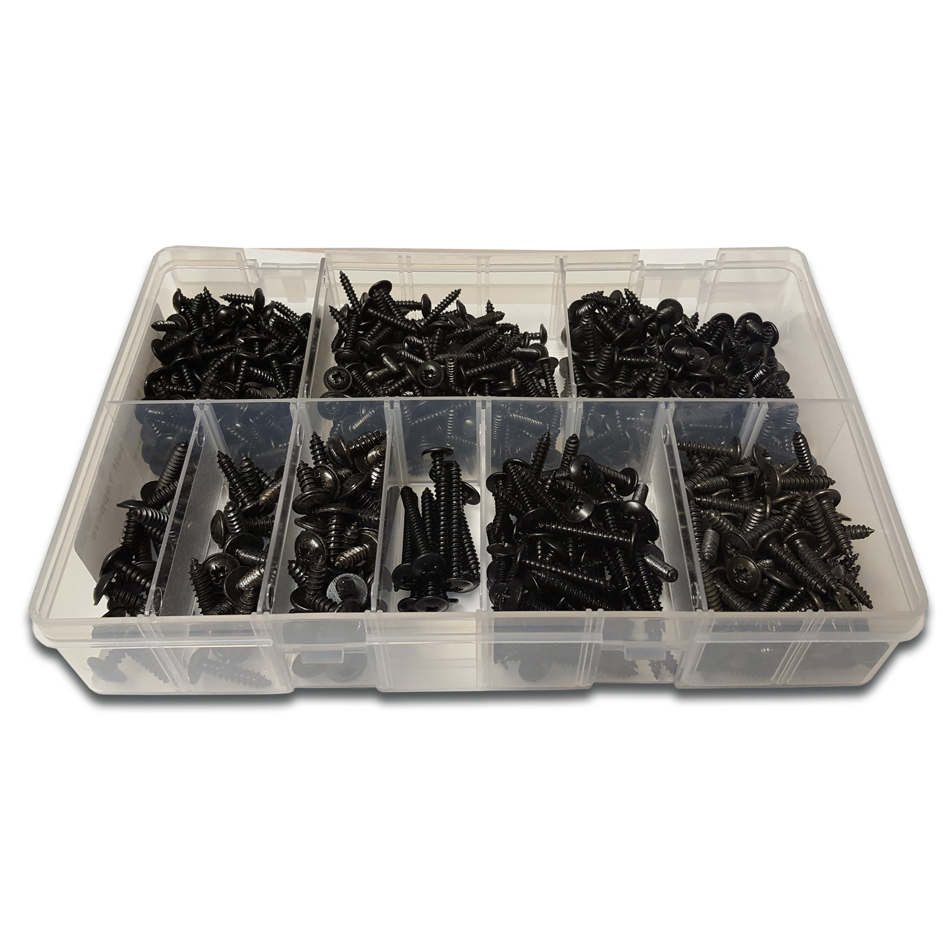 Asstd Black Flanged Self Tappers Box700pc