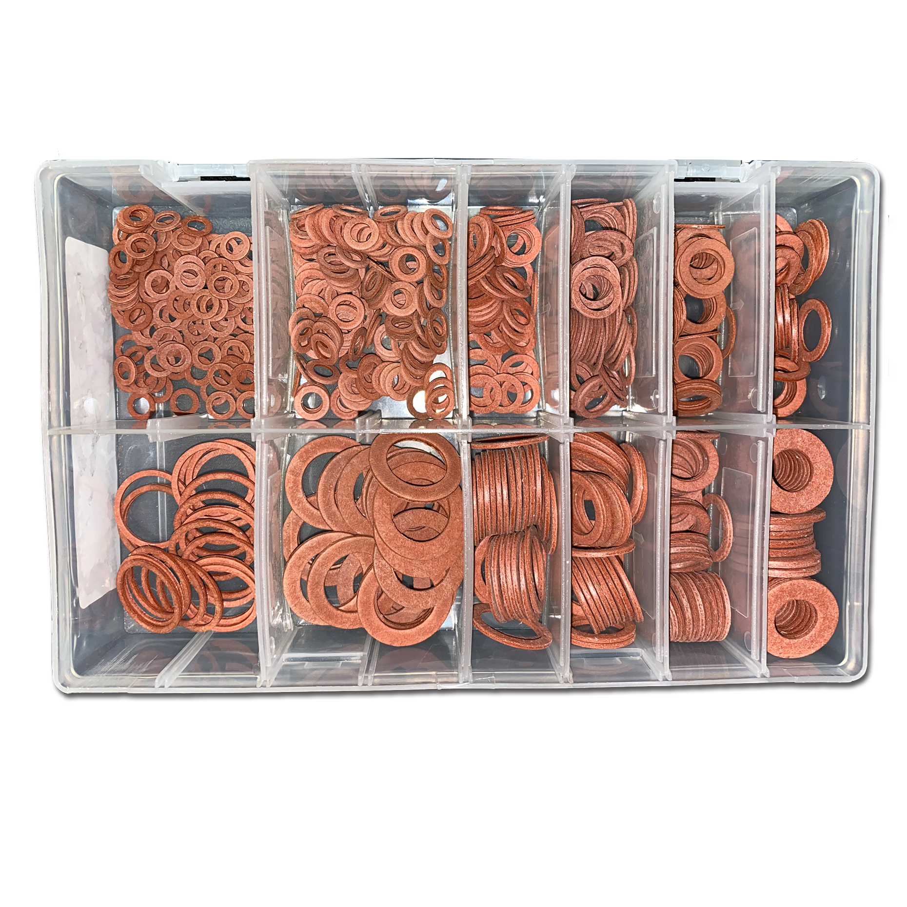 Asstd Metric Sizes Fibre Washers Box600pc