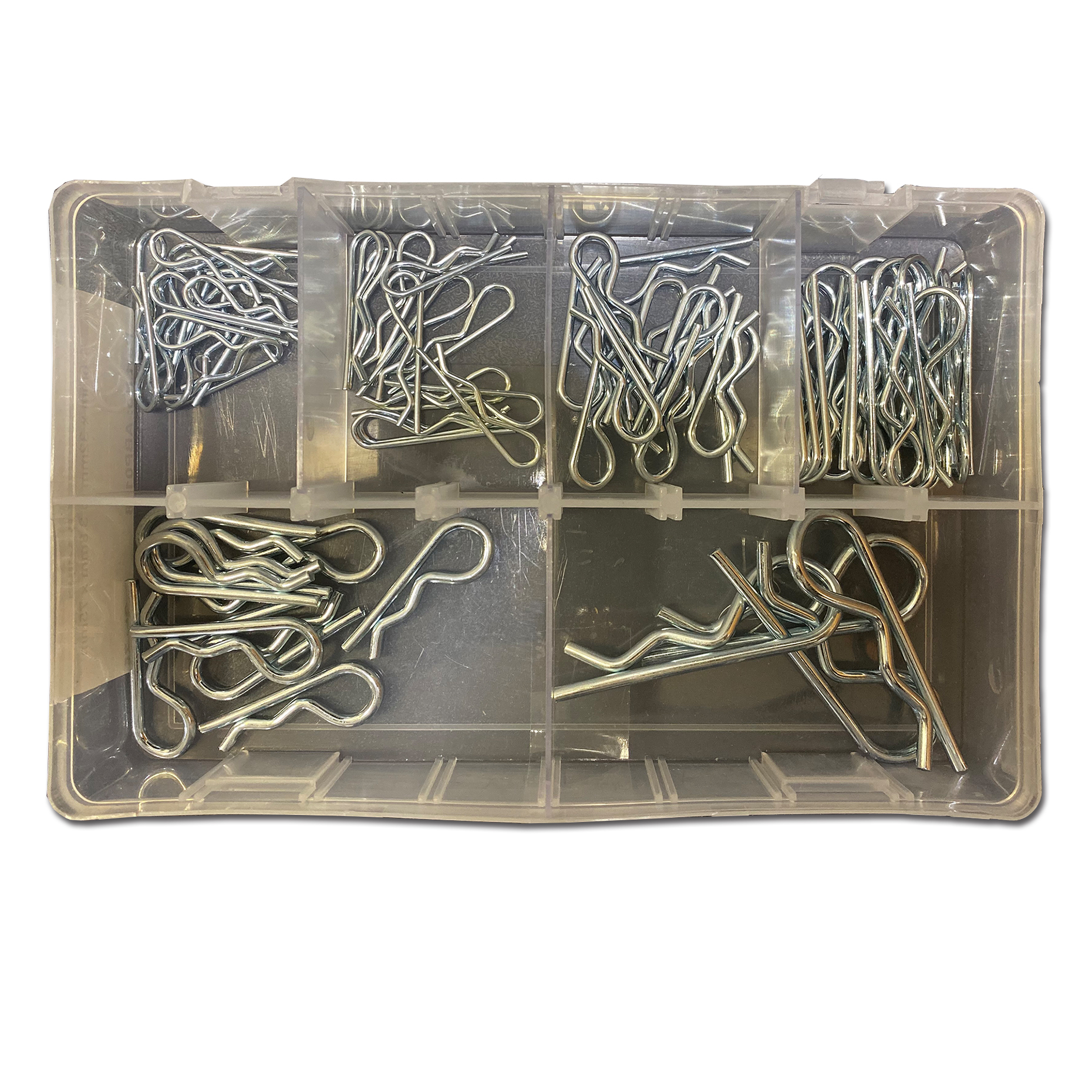 Assorted R Clips Box75pc1.6mm x 32mm to 3.8mm x 75mm