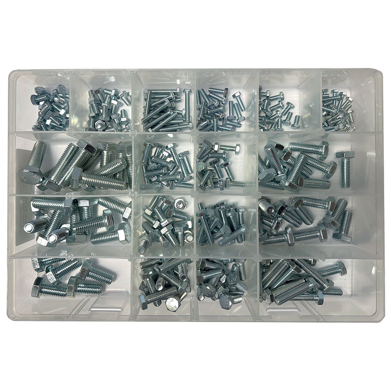 Assorted Metric SetScrews DIN 933 Box290pcM5 M6 M8 M10 M12 sizes