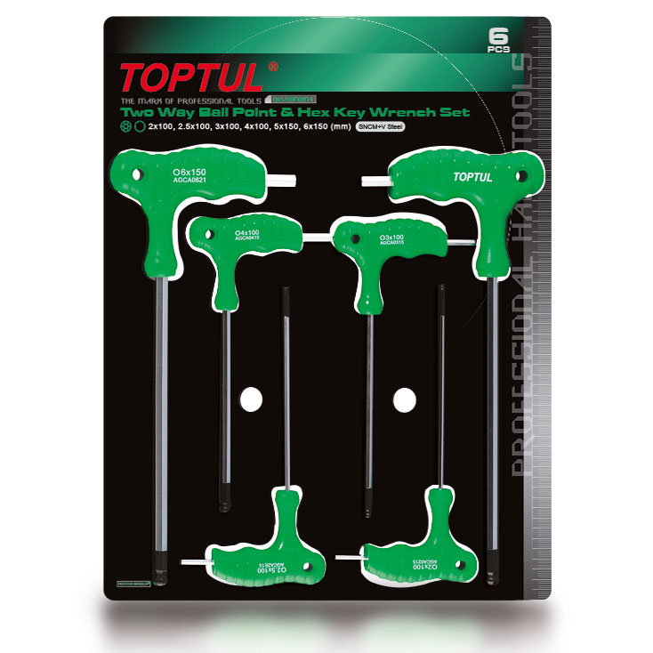 6pc Two Way Ball & Hex Key Wrench Set 22.53456mm