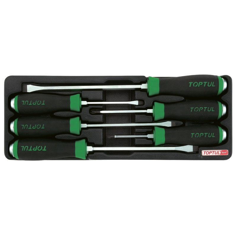 6 Pc Slot/Phillips Go-Thru Screwdriver Set Modular Tray Type A