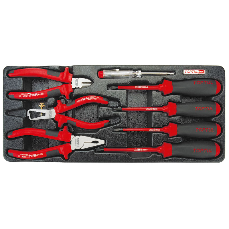 8 Pc VDE Insulated Plier & Screwdriver Set Modular Tray Type B