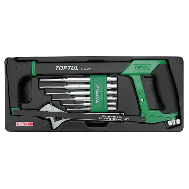 Hack Saw Adjustable Wrench & Pin Punch Set Modular Tray Type B