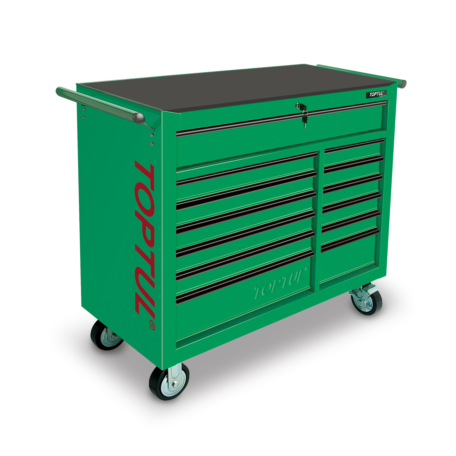 Green 13 Drawer Heavy Duty Mobile Work Stn